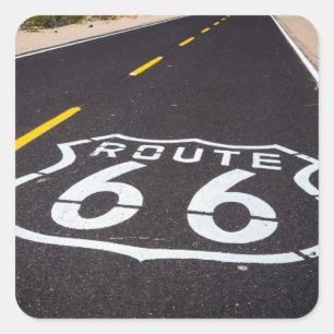 Route 66 Highway-Marker, Arizona Quadratischer Aufkleber