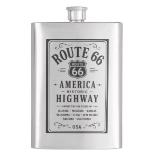 Route 66 Historic Highway States Americana Flachmann