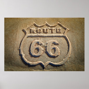 Route 66 historisches Zeichen, Arizona Poster
