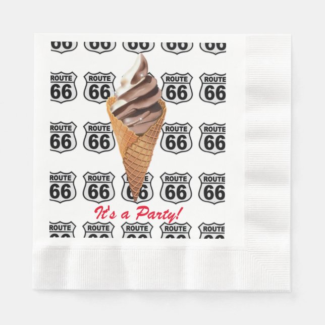 Route 66 ice cream napkin serviette (Vorderseite)