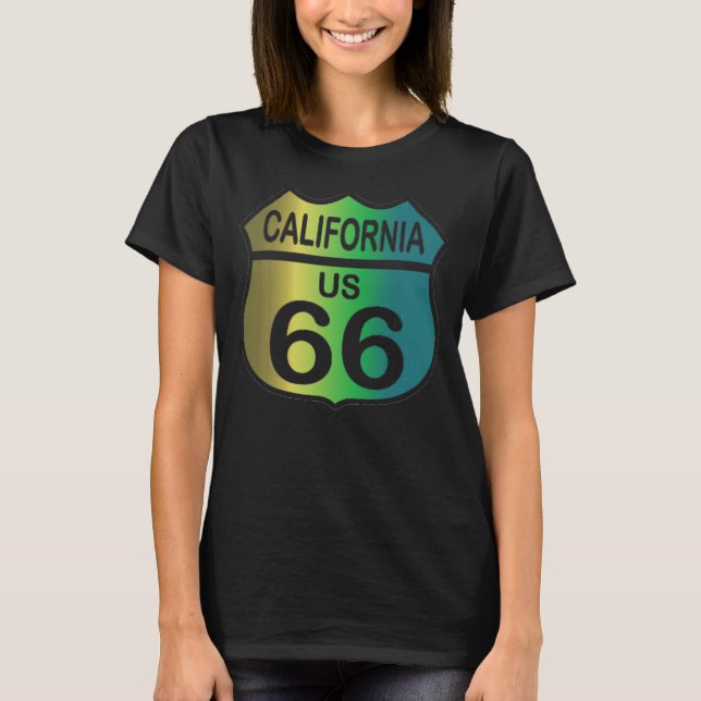 Route 66 in Kalifornien, trifarbiges Shirt (Vorderseite)