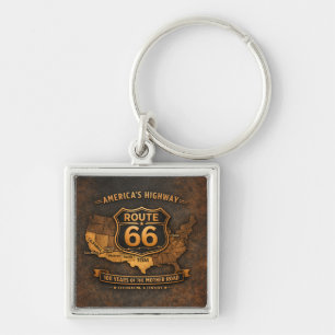 Route 66 Karte Andenken Mother Road Reise Geschenk Schlüsselanhänger