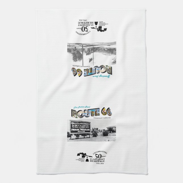 Route 66 Kitchen Tea Towel Geschirrtuch (Vertikal)