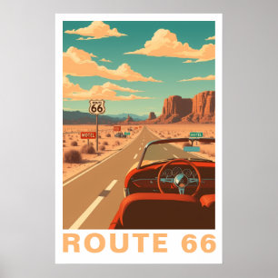 Route 66 Klassische Reise Kunst Poster