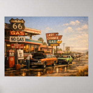 Route 66 Letzte Tankstelle Poster
