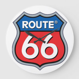 Route 66-Logo Große Wanduhr