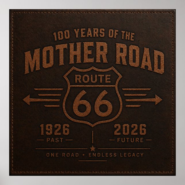 Route 66 Man Cave Centennial Garage Kunst Poster (Vorne)