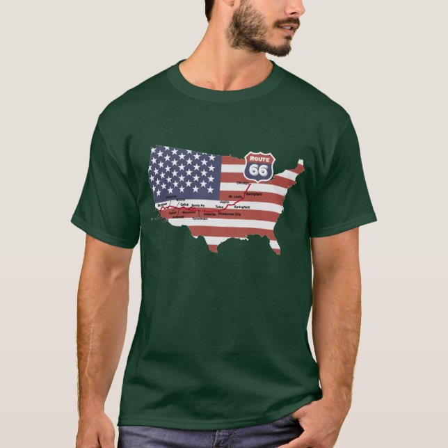 Route 66 Map T-Shirt (Vorderseite)