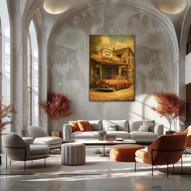 Route 66 Memories — Chicago Roadside Americana Poster (Von Creator hochgeladen)