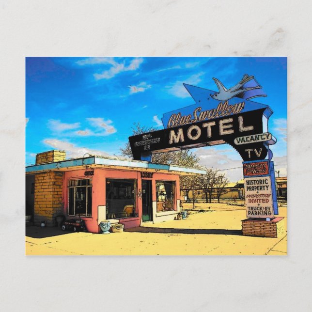 Route 66 Motel Postcard - Maßgeschneidert Postkarte (Vorderseite)
