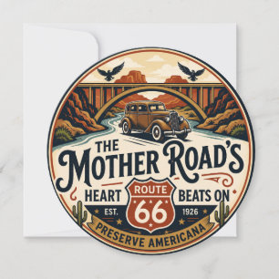 Route 66 Mother Road Americana Herz Karte