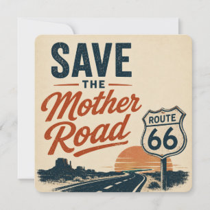 Route 66 Mother Road Sonnenuntergang Karte