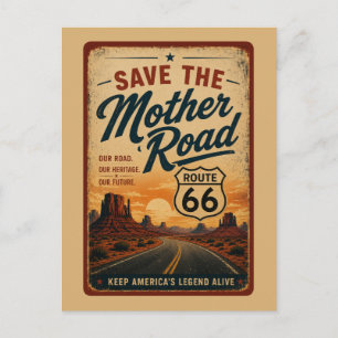 Route 66 Mother Road Südwest-Wüsten-Erbe Postkarte