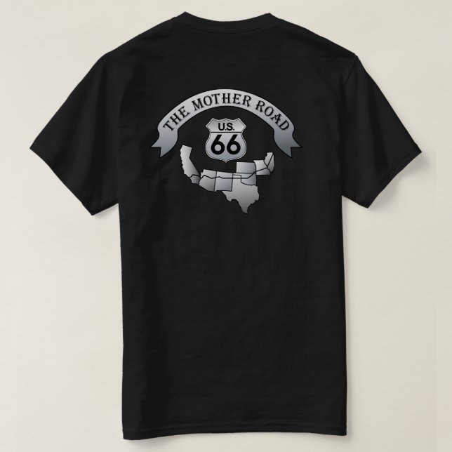 Route 66 Mother Road T - Shirt mens T - Shirt Blac (Design Rückseite)
