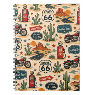 Route 66 Motorrad-Reisejournal Americana Notizblock