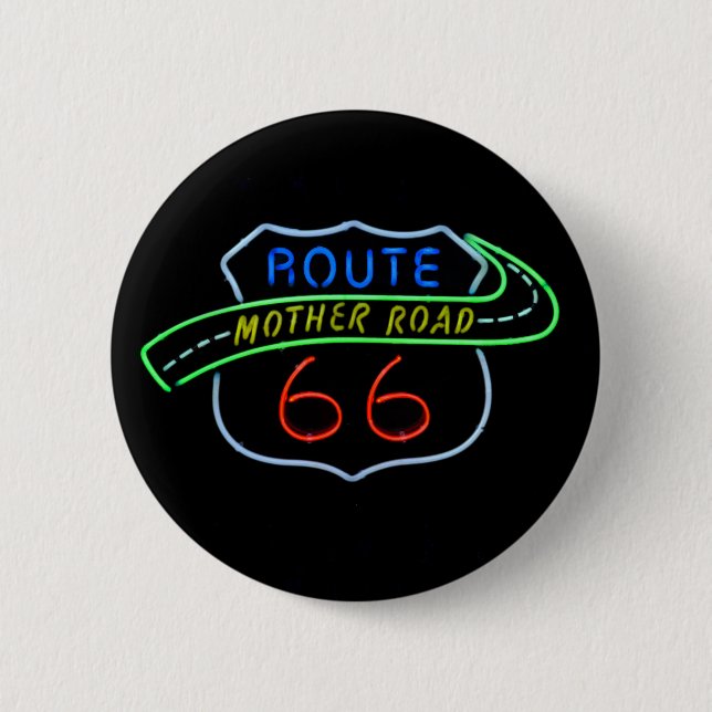 Route 66, Mutterstrasse, Neon-Zeichen Button (Vorderseite)