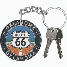 Route 66 Oklahoma Reise Acryl-Schlüsselanhänger
