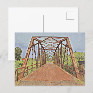 Route 66 Oklahoma Rock Creek Bridge Wasserfarbe Postkarte