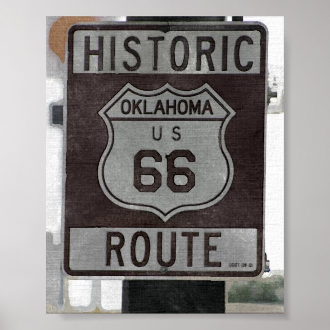 Route 66 Oklahoma Schildkröte Poster (Vorne)