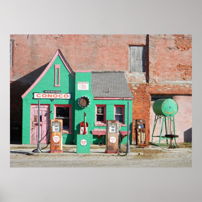 Route 66 Old Conoco Station Poster (Vorne)