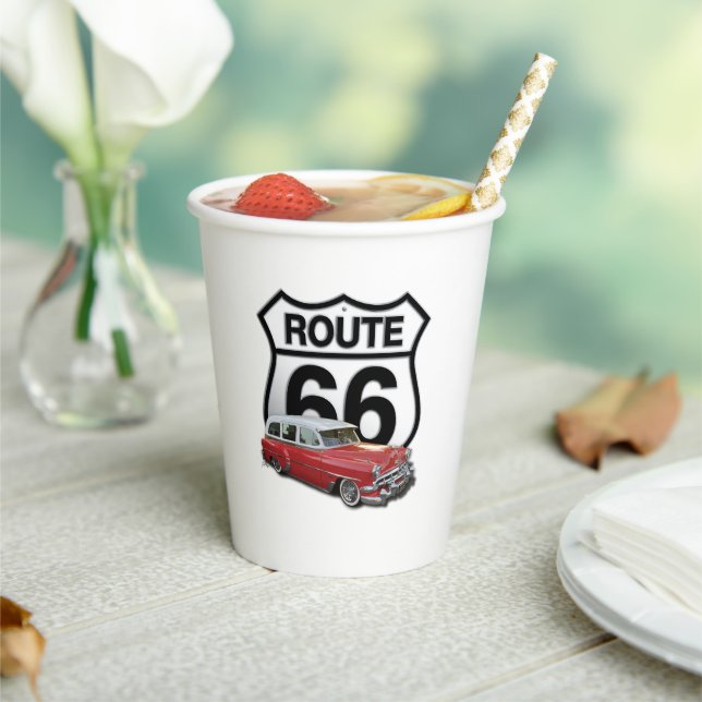 Route 66 Oldtimer Pappbecher (In Situ)