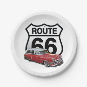 Route 66 Oldtimer Pappteller