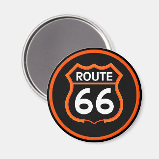 Route 66 Orange und Schwarz Logo Magnet
