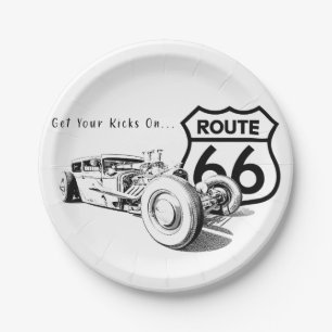 Route 66 Papierplatte Pappteller