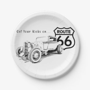 Route 66 Papierplatte Pappteller