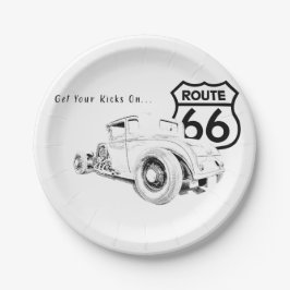 Route 66 Papierplatte Pappteller