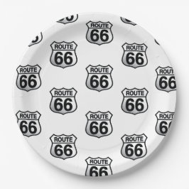 Route 66 Papierschild kleine Schild. Pappteller