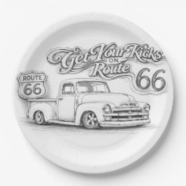 Route 66-Papierteller Pappteller