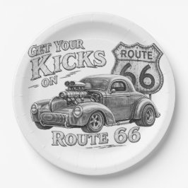 Route 66-Papierteller Pappteller