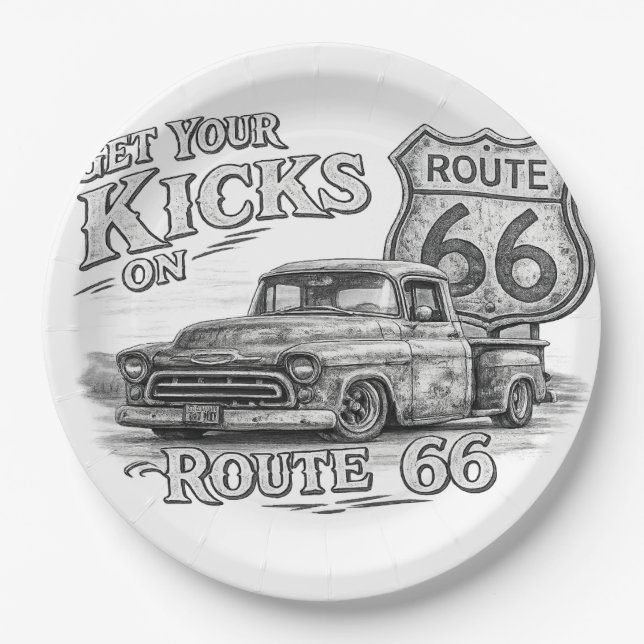 Route 66 Pappteller (Vorderseite)