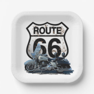 Route 66 Quadratplatte Pappteller