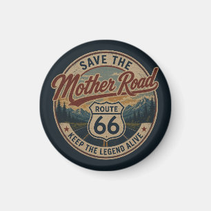 Route 66 Retro Berg-Abzeichen im Nationalpark-Stil Magnet