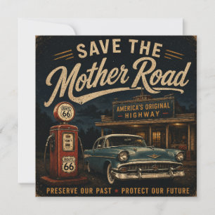 Route 66 Retro Tankstellen Notizblock Karte