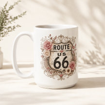 Route 66 Rosa Blumenstrauß Morgenstraßen-Trip