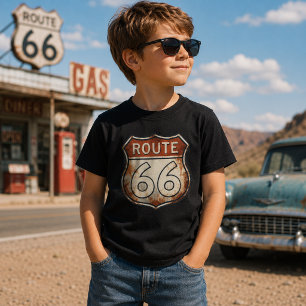 Route 66 rostiges Straßenschild T-Shirt