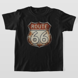 Route 66 rostiges Straßenschild T-Shirt
