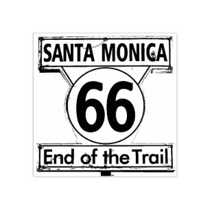 Route 66 Santa Monica Ende des Weges Gummistempel