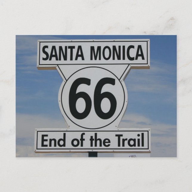 Route 66 Santa Monica Kalifornien Postkarte (Vorderseite)