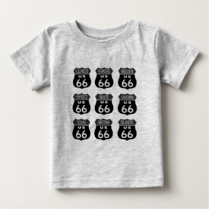 Route 66 Schilder Baby T-shirt
