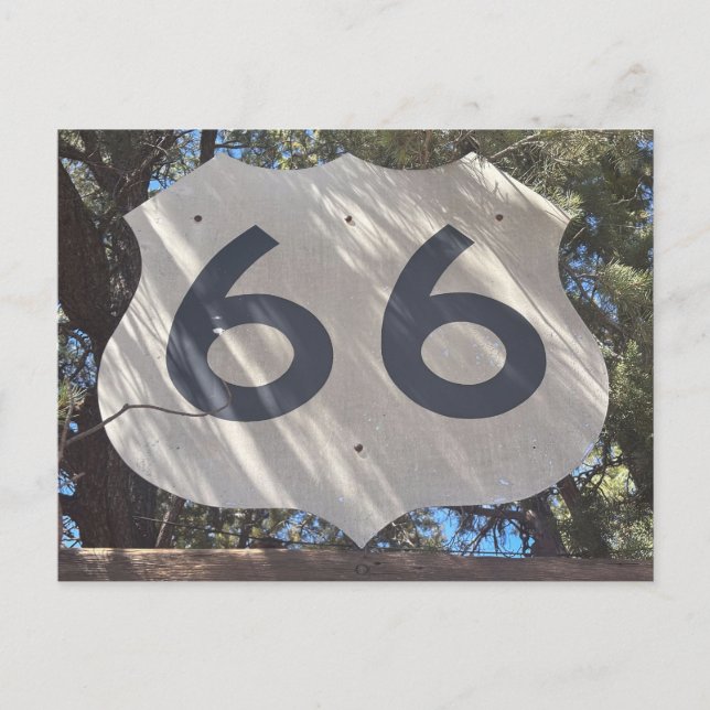 Route 66 Schildschild Postkarte (Vorderseite)