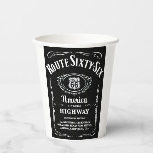 Route 66, Schwarzes Etikett Pappbecher
