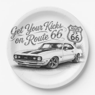 Route 66 Servietten Pappteller