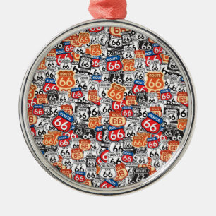Route 66 silbernes ornament