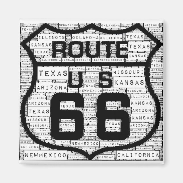 Route 66 Staaten Magnet (Vorne)