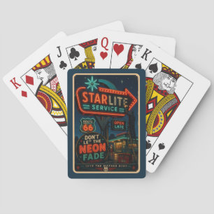 Route 66 Starlite Neon Mother Road Revival Spielkarten