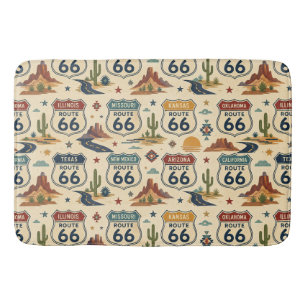 Route 66 State Shield Badezimmer-Dekor Badematte